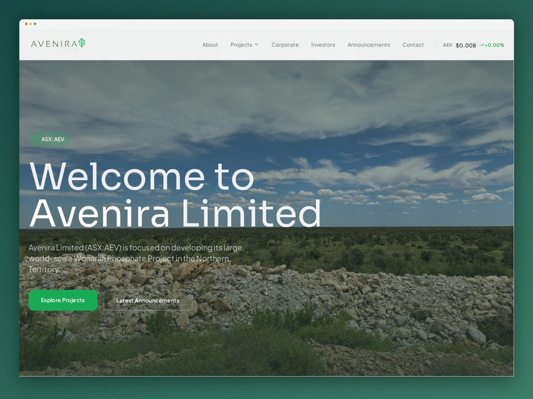 Avenira website built by Atlas MKT