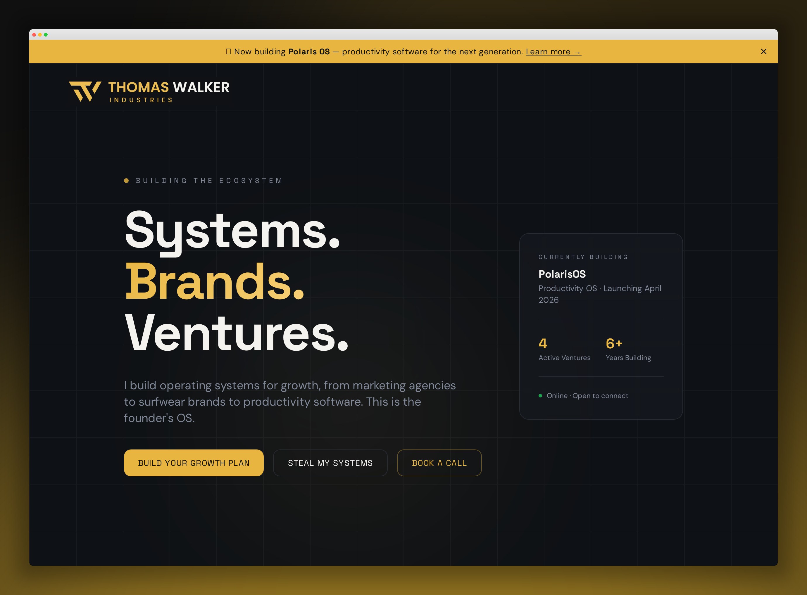 Thomas Walker Industries website built by Atlas MKT
